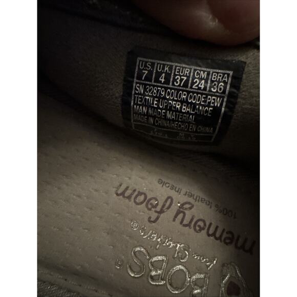 Bobs By Skechers Pewter Memory Foam Slip On Shoes 32879 Women's Size 7 Luxe - Picture 6 of 8